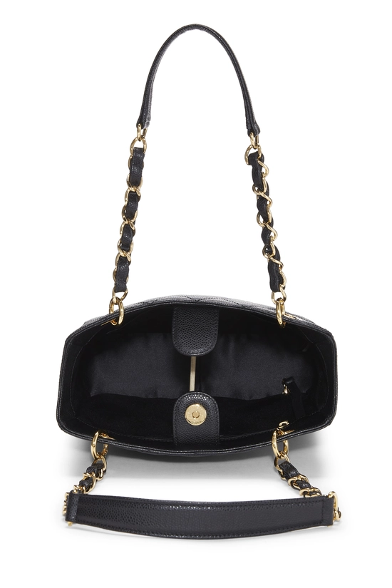 Black Quilted Caviar Petite Shopping Tote (PST), , large image number 5