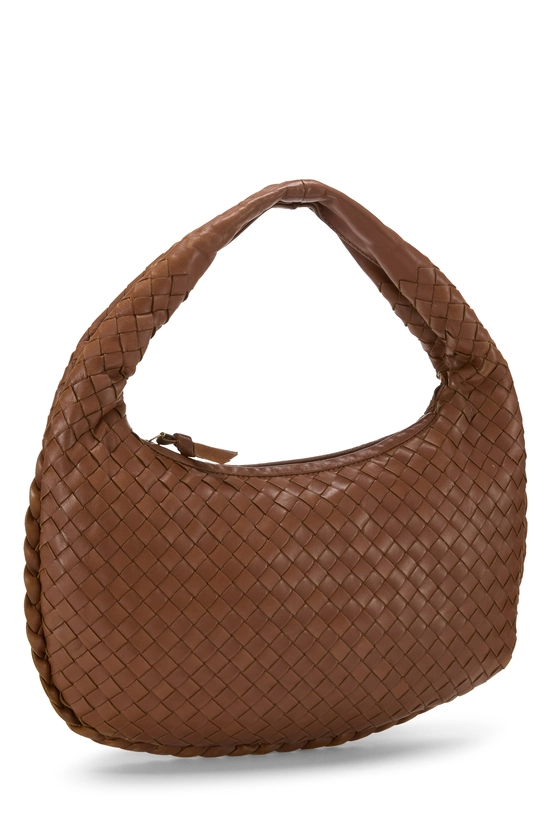 Brown Intrecciato Veneta Hobo Small, , large image number 1