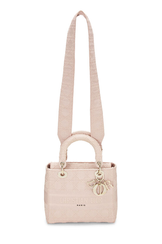 Christian Dior Pink Embroidered Canvas Lady D-Lite Medium