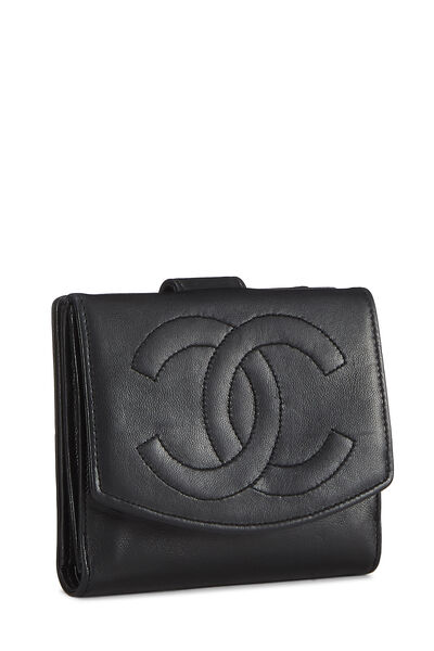 Black Lambskin Timeless 'CC' Compact Wallet, , large