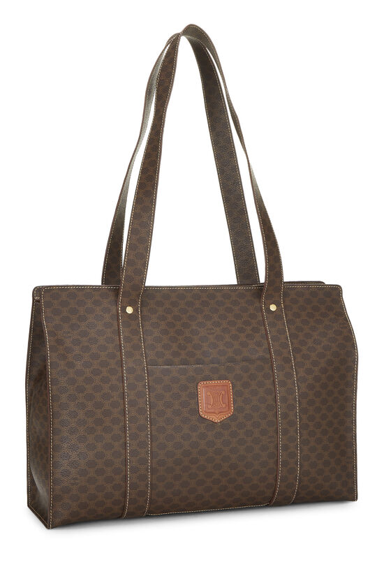 Brown Macadam Coated Canvas Tote, , large image number 1