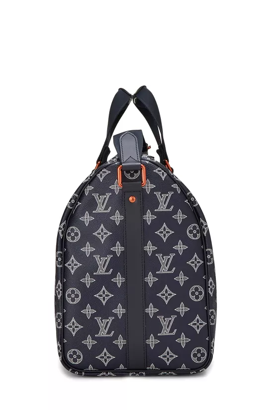 Kim Jones x Louis Vuitton Navy Monogram Upside Down Keepall Bandouliere 40, , large image number 2