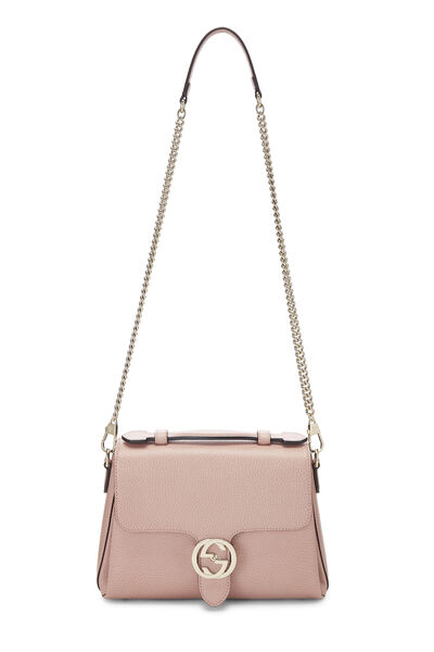 Pink Leather Interlocking Handle Bag, , large