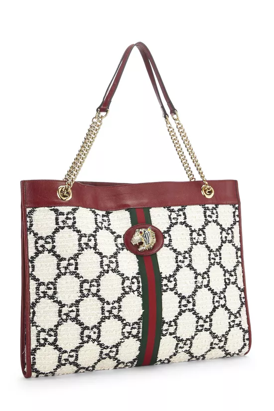 Multicolor Tweed Web Rajah Tote Large, , large image number 1