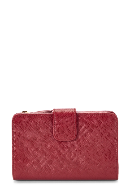 Pre-Owned Red Saffiano Zip Around Compact Wallet QNA3IG3RRB00I