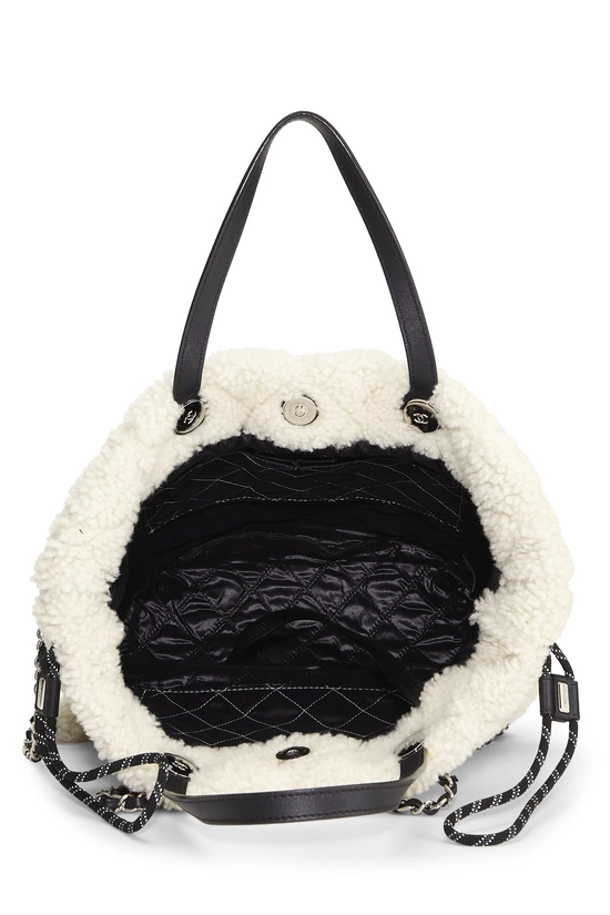 White Shearling 'Coco Neige' Tote, , large image number 5