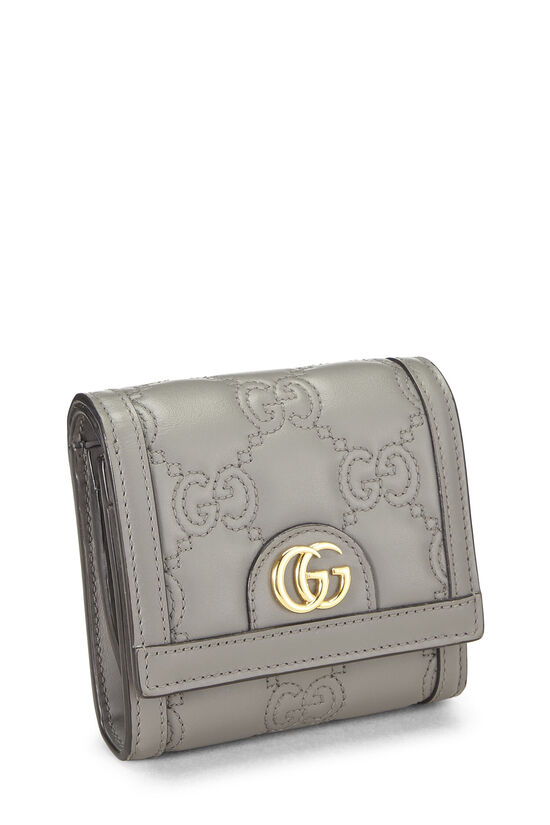 Grey Leather GG Marmont Compact Wallet, , large image number 1