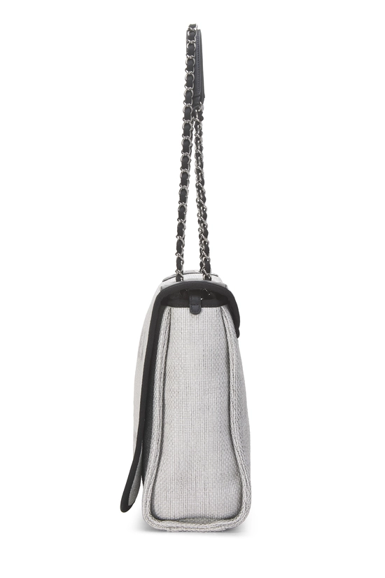 Grey Woven Raffia Deauville Messenger, , large image number 2