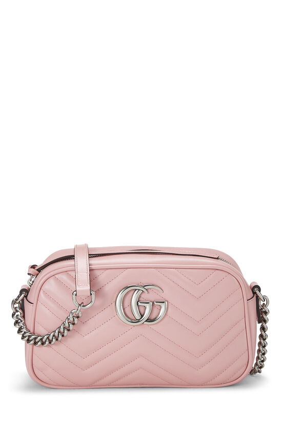 Pink Leather GG Marmont Crossbody Bag, , large image number 0