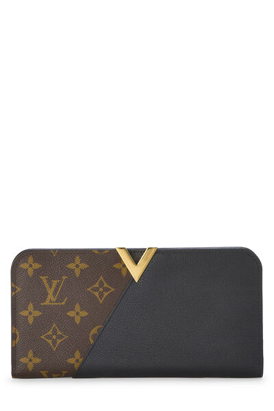 Monogram Canvas Black Leather Kimono Wallet