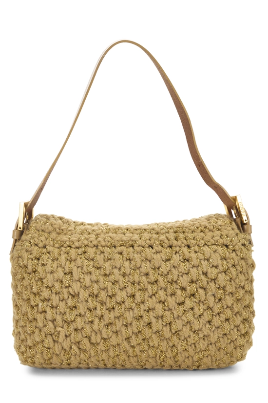 Metallic Beige Crochet Baguette, , large image number 3
