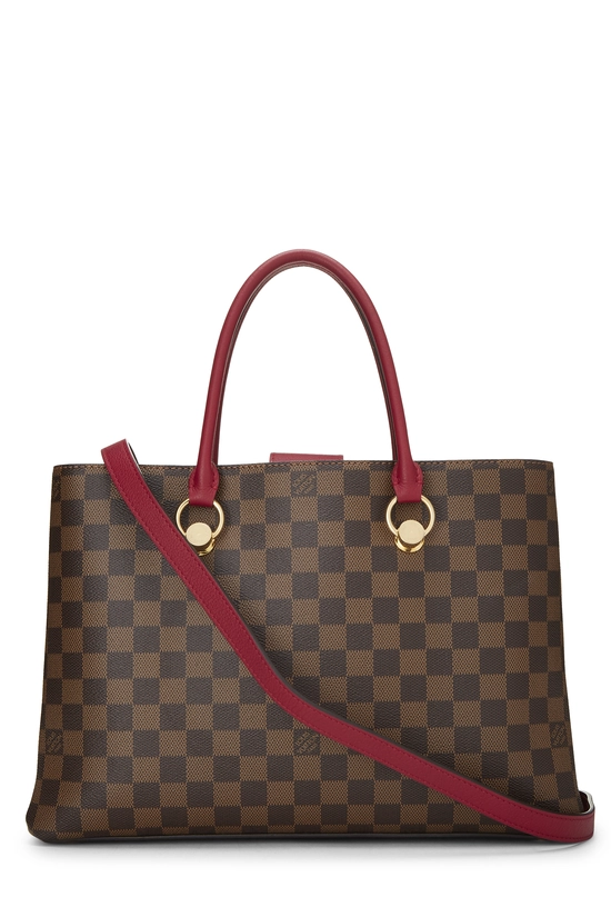 Burgundy Damier Ebene Riverside Tote, , large image number 3