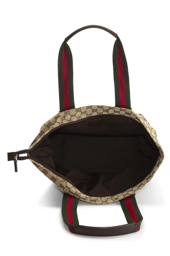 Original GG Canvas Web Soft Zip Tote, , large image number 5