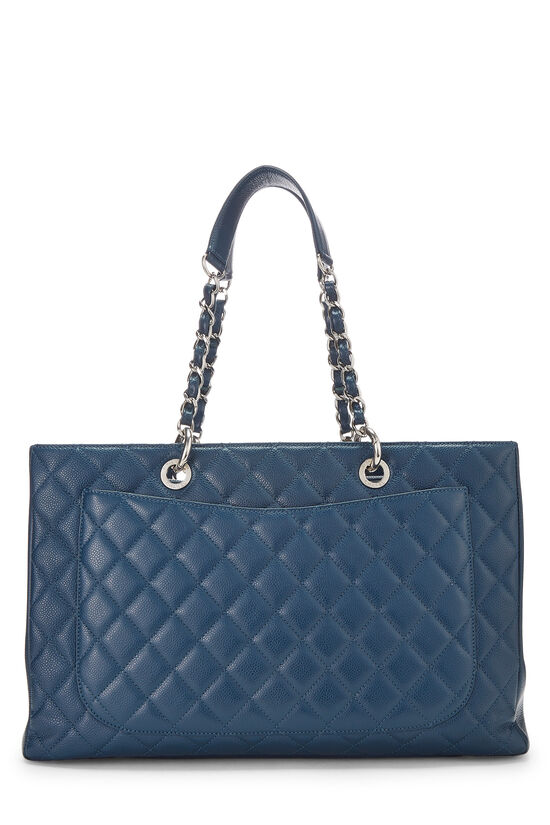 Chanel Navy Quilted Caviar Grand Shopping Tote (GST) XL