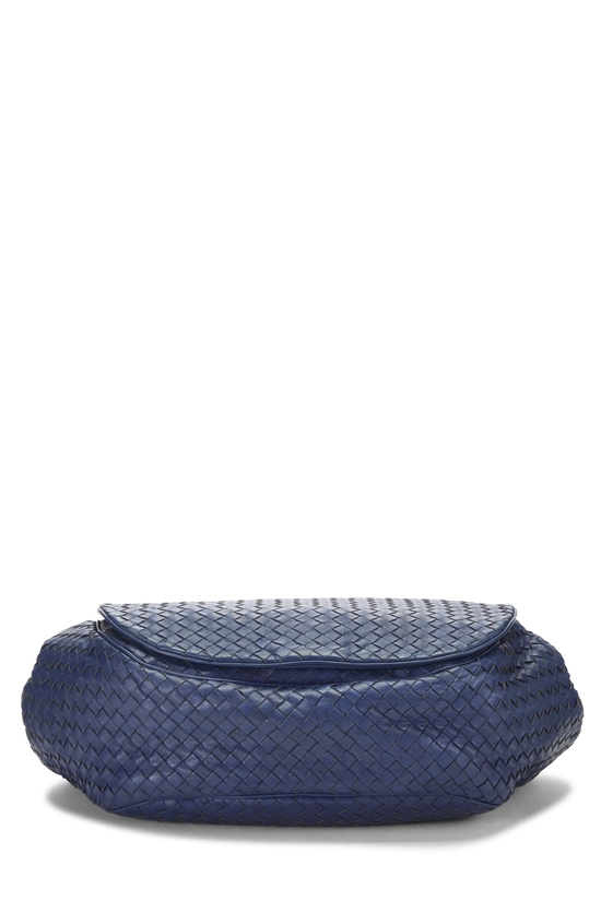 Blue Intrecciato Pocket Flap Crossbody Bag, , large image number 4