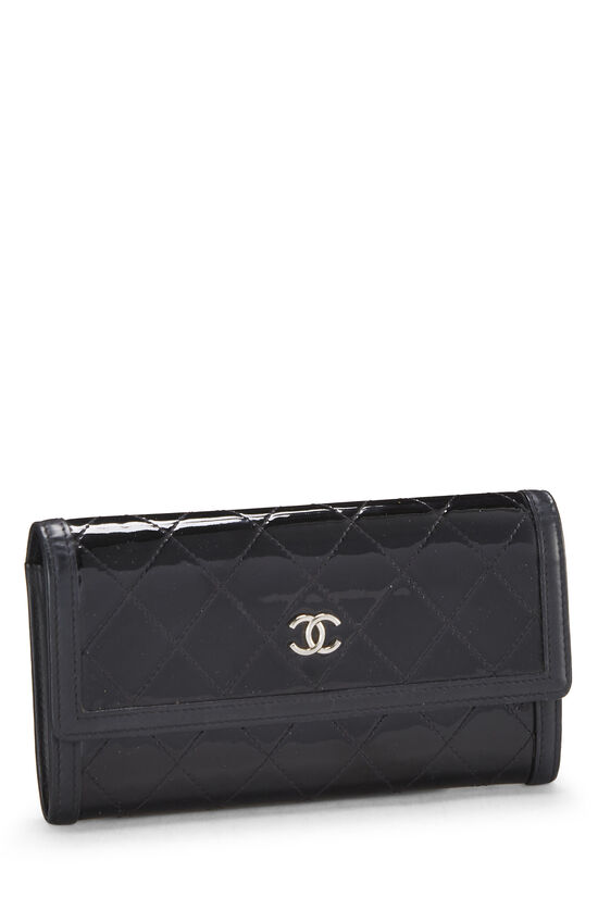 Chanel Gusset Flap Caviar Leather Wallet Black