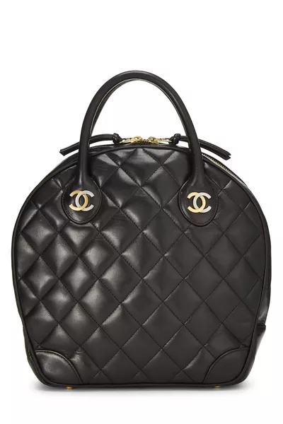 Black Quilted Lambskin Paris Limited Bowler Small