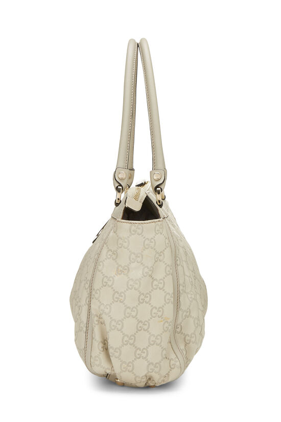 White Guccissima D-Ring Abbey Zip Tote , , large image number 2