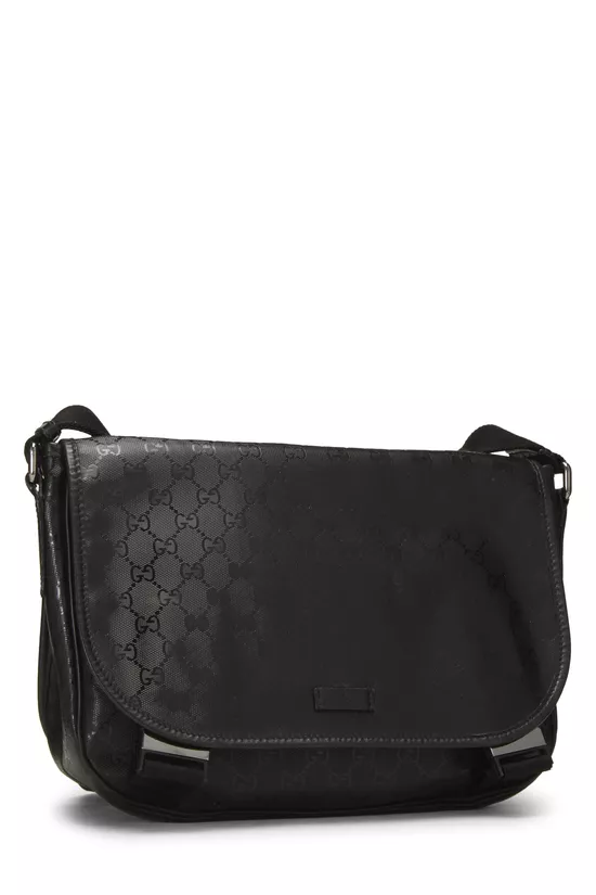 Black GG Imprime Buckle Flap Messenger, , large image number 1