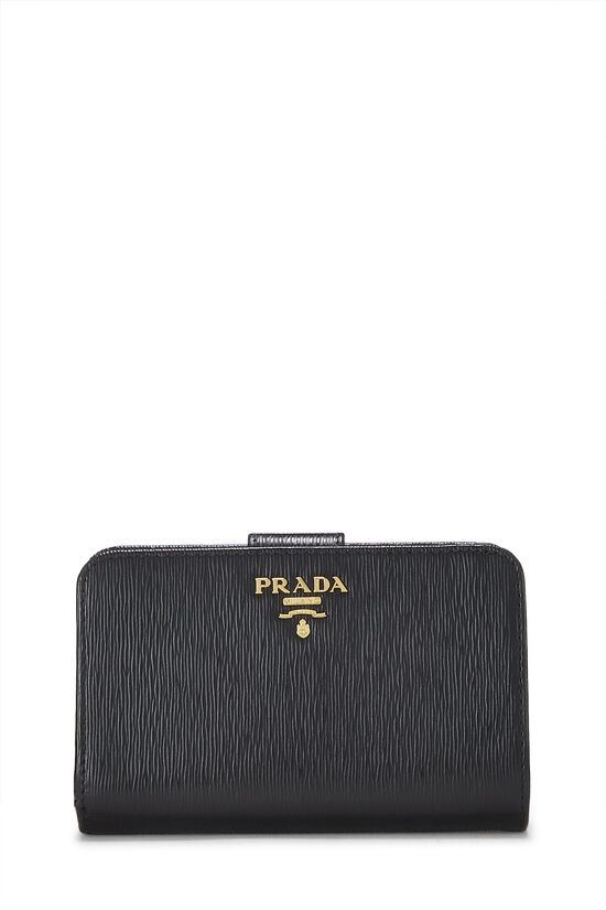Black Vitello Move Compact Wallet, , large image number 0