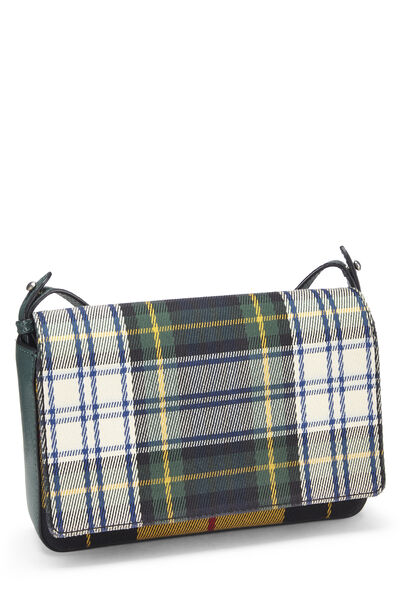 Beige Haymarket Check Coated Canvas Crossbody, , large