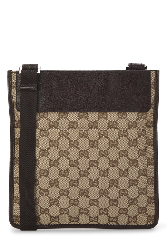 Brown Original GG Canvas Pocket Flat Messenger, , large image number 0