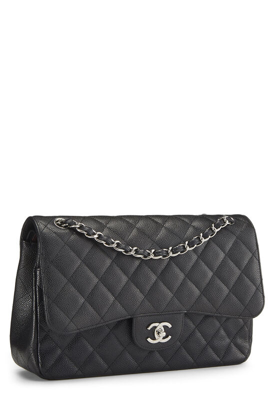 Black Quilted Caviar Leather New Classic Jumbo, , large image number 1