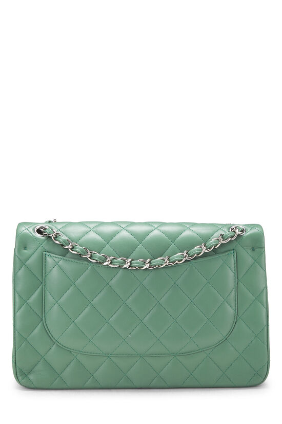 Green Quilted Lambskin New Classic Double Flap Jumbo, , large image number 3