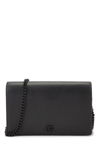 Black Leather GG Marmont Wallet On Chain (WOC) Mini