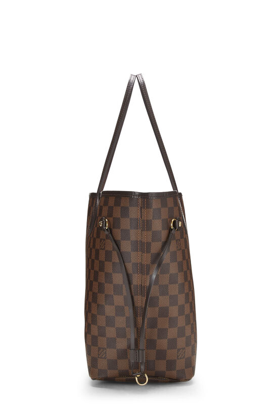 Louis Vuitton Brown Damier Ebene Coated Canvas and Red Leather Daily Pouch Gold Hardware, 2019 (Like New), Womens Handbag