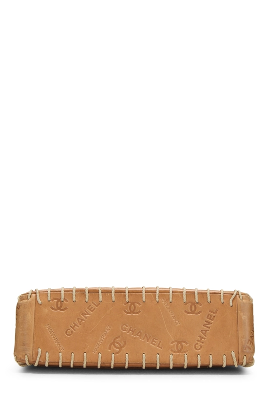 Brown Debossed Logo Calfskin Half Flap Medium, , large image number 4