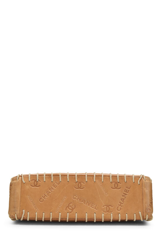 Brown Debossed Logo Calfskin Half Flap Medium, , large image number 4