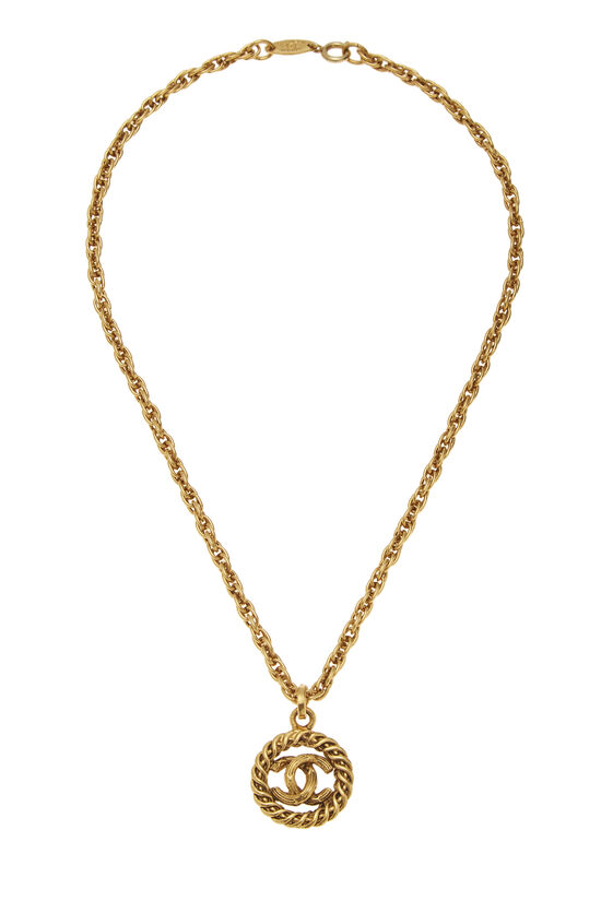 Gold 'CC' & Rope Necklace, , large image number 0