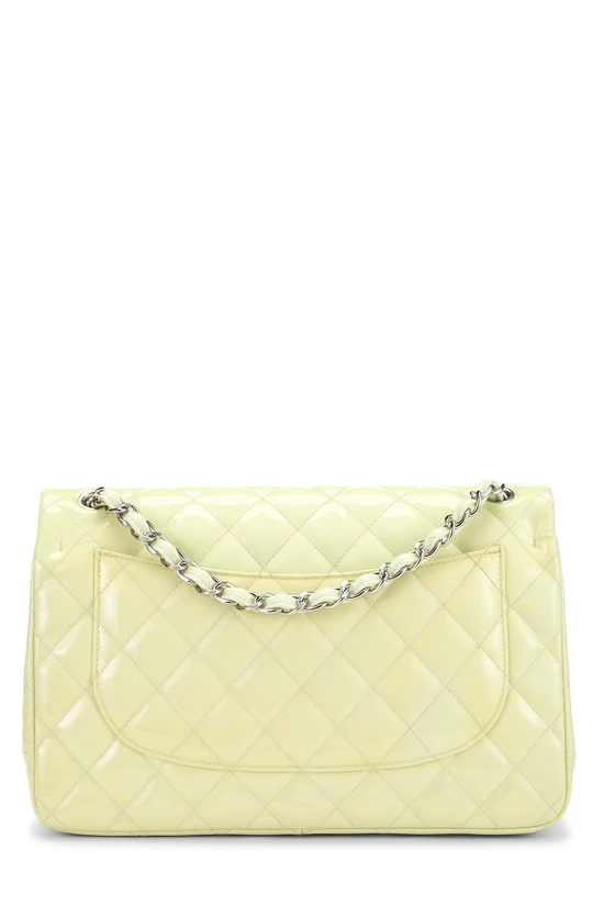Green Quilted Patent Leather New Classic Double Flap Jumbo, , large image number 3