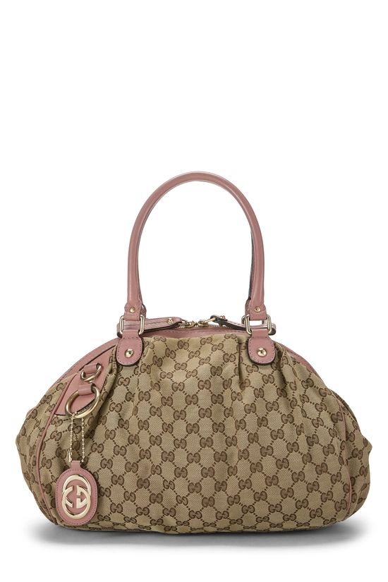 Pink Original GG Canvas Sukey Boston Handbag, , large image number 0