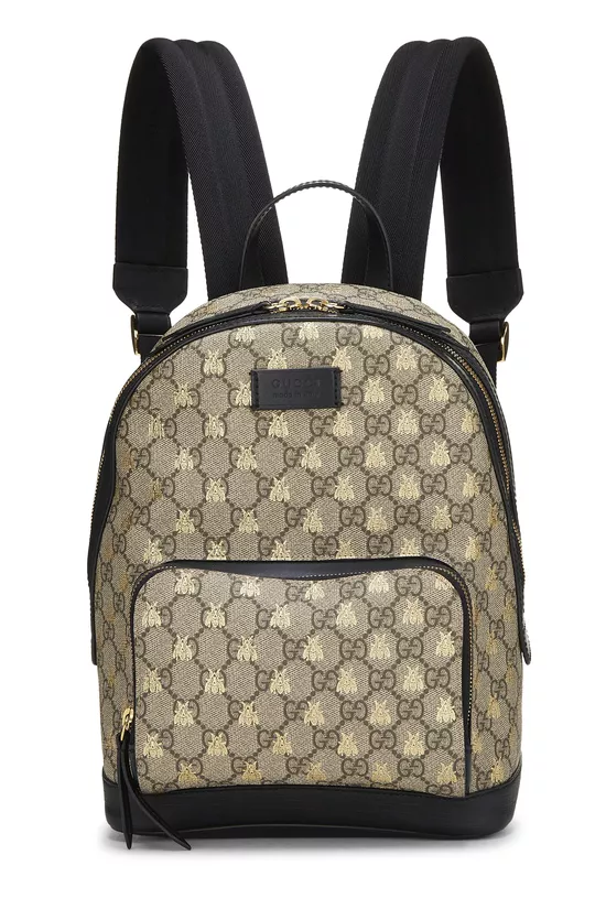 Black GG Supreme Canvas Bee Backpack Small, , large image number 0