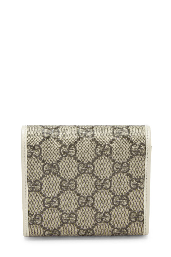White Original GG Supreme Canvas Horsebit Compact Wallet, , large image number 3