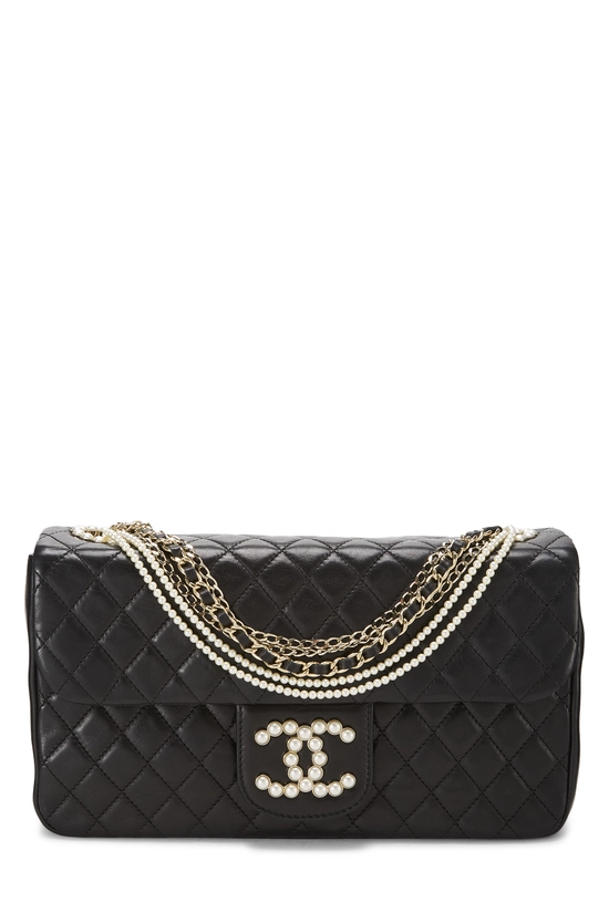 Black Quilted Lambskin Westminster Pearl Flap Medium, , large image number 0