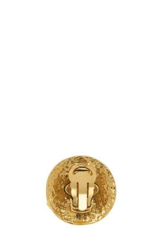 Gold Quilted 'CC' Earrings, , large image number 1