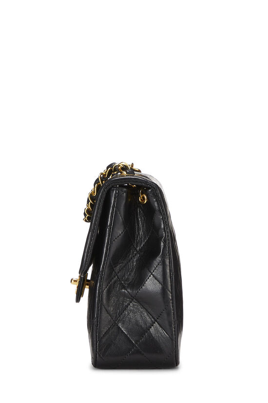 Black Quilted Lambskin Half Flap Bag Small, , large image number 3