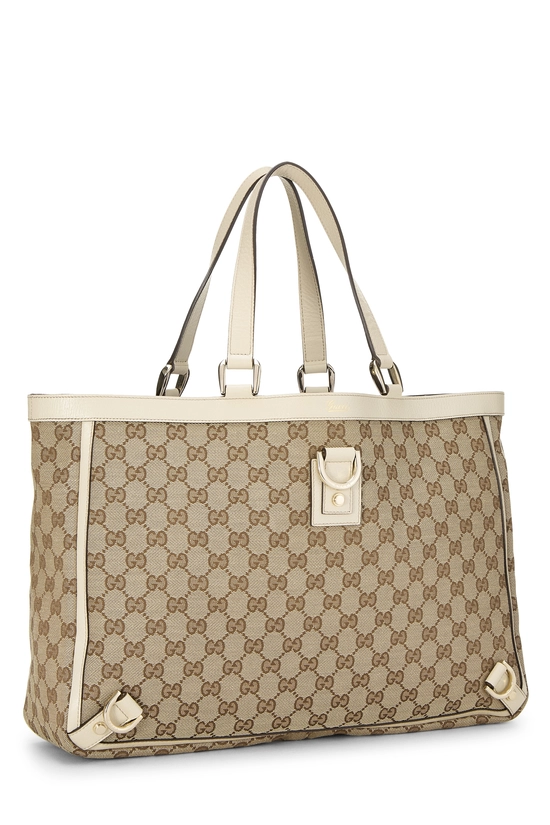 White Original GG Canvas D-Ring Abbey Tote Large, , large image number 1