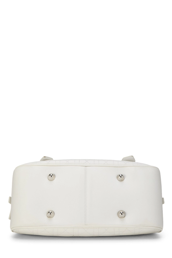 White Calfskin D Buckle Bowling Bag, , large image number 4