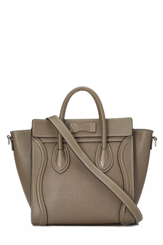 Grey Drummed Calfskin Luggage Nano, , large image number 3