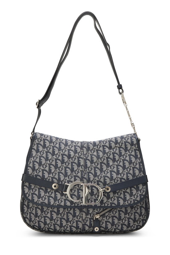 Navy Trotter Canvas Flap Messenger Bag, , large image number 0