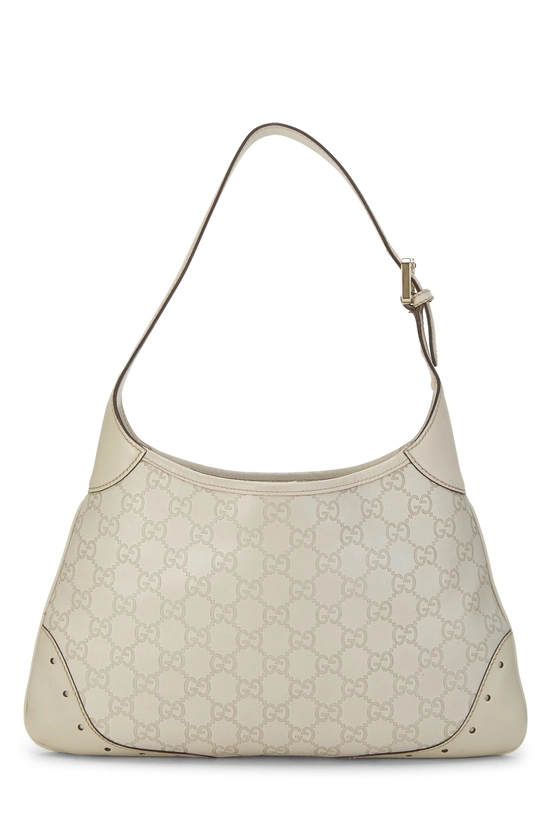 White Guccissima Leather Punch Hobo, , large image number 3