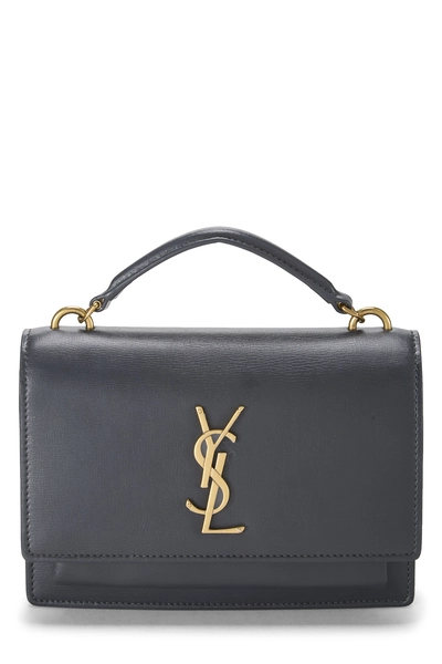 YSL Grey Calfskin Sunset Wallet On Chain (WOC)