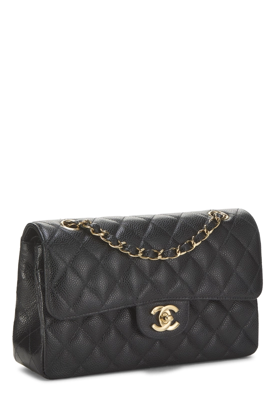Black Quilted Caviar Classic Double Flap Small, , large image number 1