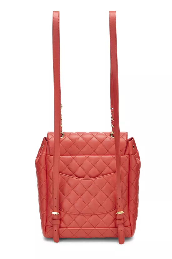 Red Quilted Lambskin Urban Spirit Backpack Small, , large image number 3