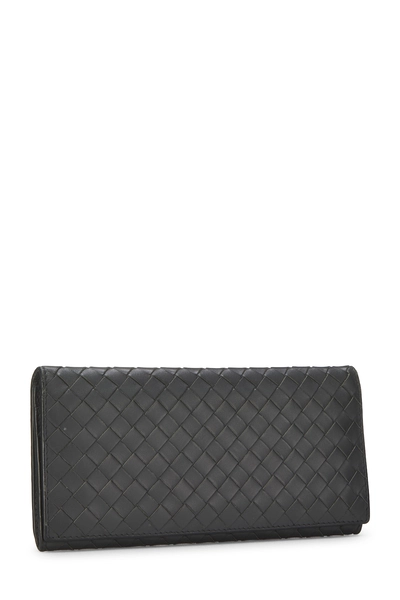 Grey Intrecciato Long Wallet, , large