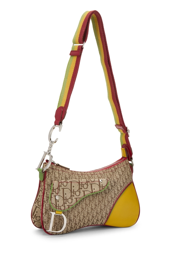Multicolor Trotter Canvas Rasta Double Saddle Bag, , large image number 1